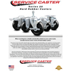 Service Caster 3.5'' Hard Rubber Wheel Swivel 7/16'' Grip Ring Stem Caster Set 2 Brakes, 4PK SCC-GR20S3514-HRS-TLB-716138-2-S-2